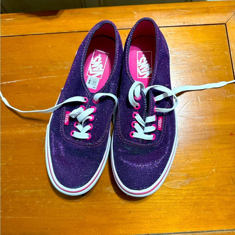 Vans Purple Iridescent Low Top Shoes Size 8